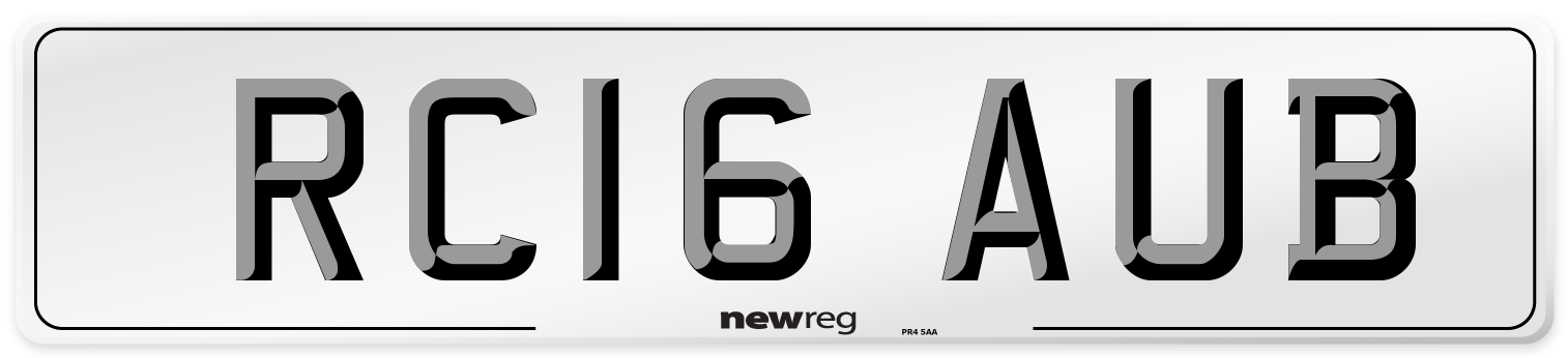 RC16 AUB Number Plate from New Reg